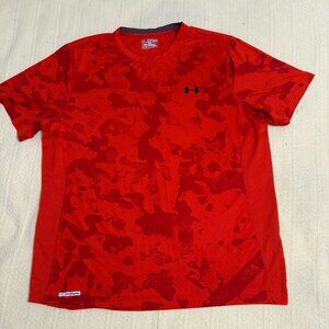 Men's Under Armour Heat Gear Fitted Shirt Red 2XL